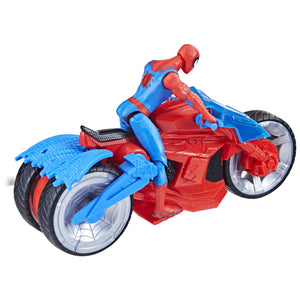 Spider-Man Set Figurina si Vehicul Web Blast Cycle