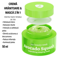 Încarcă imaginea în Galerie, 7DAYS Masca de Noapte My Beauty Week Avocado Squash Nutritiva 50ml
