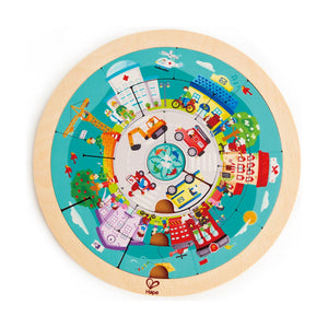 Hape Puzzle Rotund cu 2 Fete