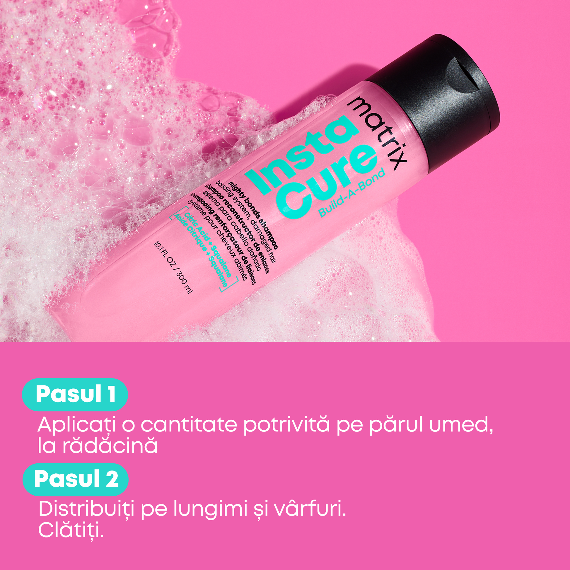 Matrix Instacure Build-A-Bond Mighty Bonds - Sampon Pentru Par Deteriorat 300ml - Beauty Lounge