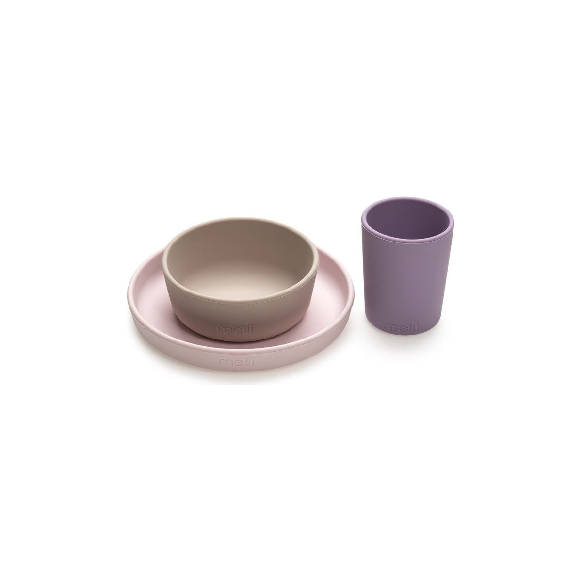 Melii Set 3 Recipiente Silicon Hrana Bebe Purple and Pink and Grey