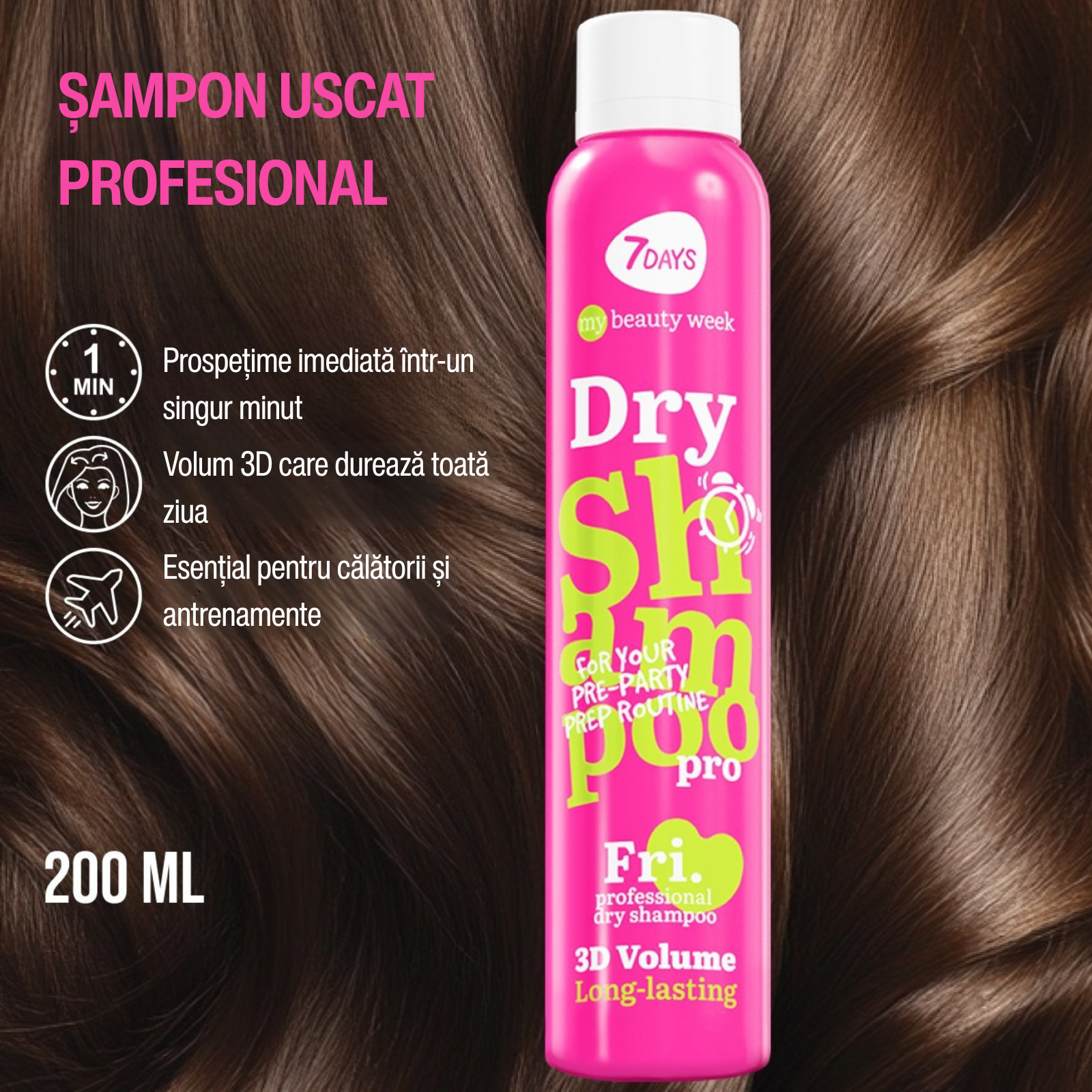 7Days Sampon Uscat Long-Lasting Formula 3D Volume 200ml