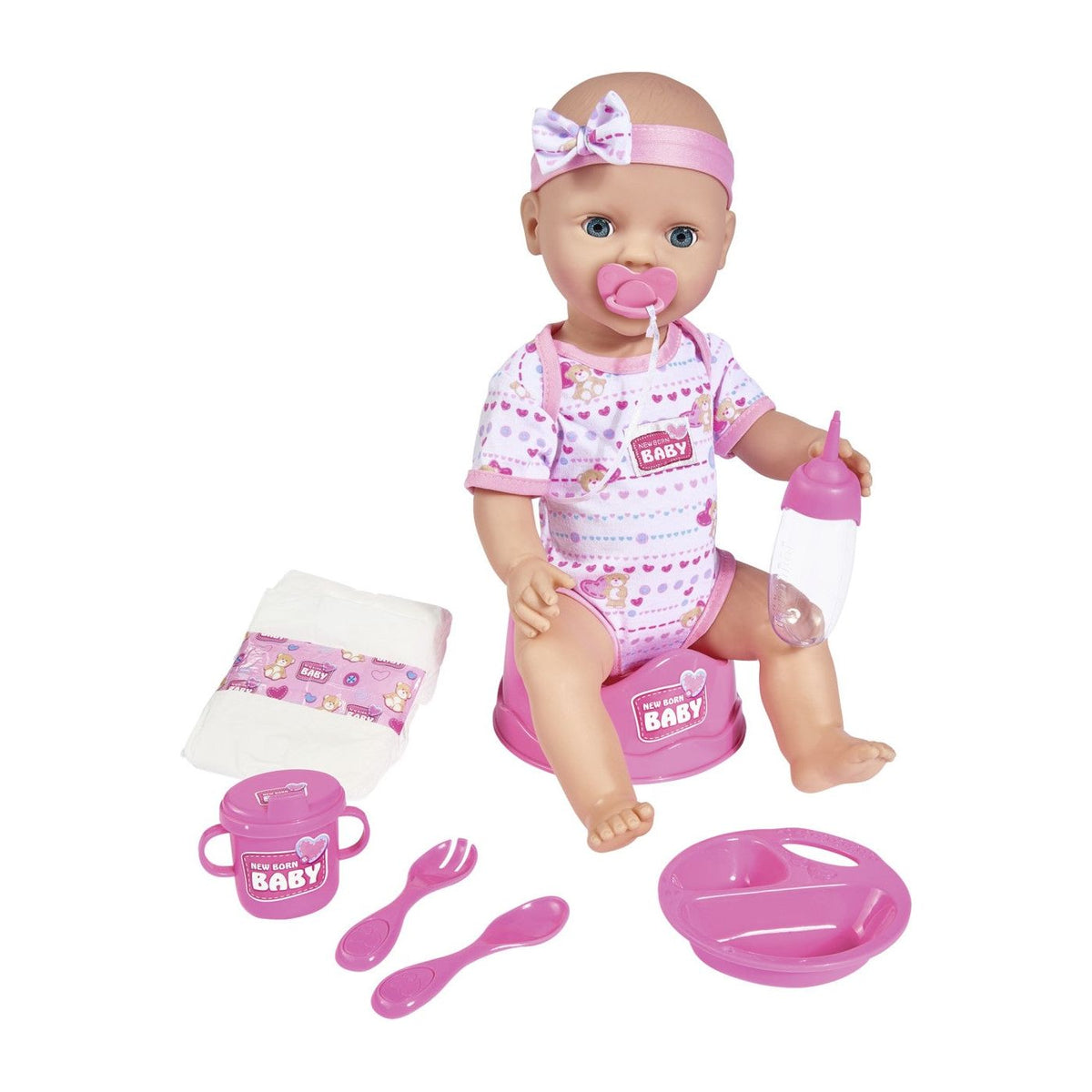 Simba New Born Baby Set Bebelus Roz 39cm