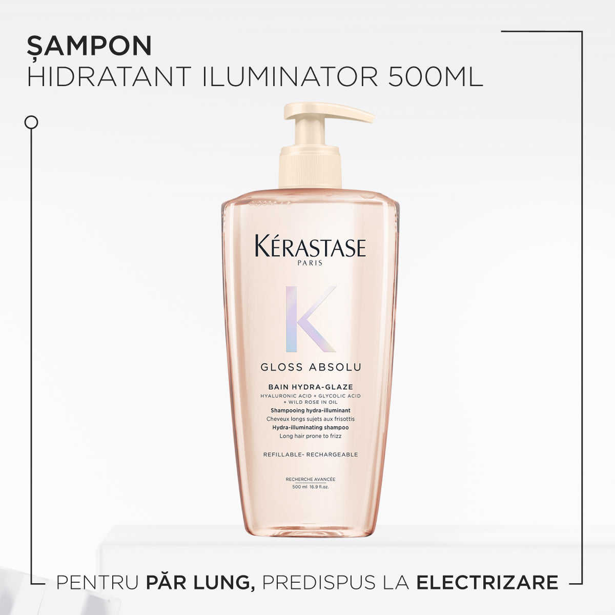 Kerastase Gloss Absolu Bain Hydra-Glaze - Sampon Hidratant Reincarcabil 500ml - Beauty Lounge