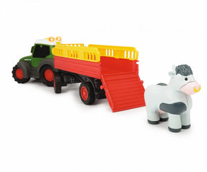 Simba Baby Tractoras cu Remorca Pentru Animale cu Figurina Vacuta