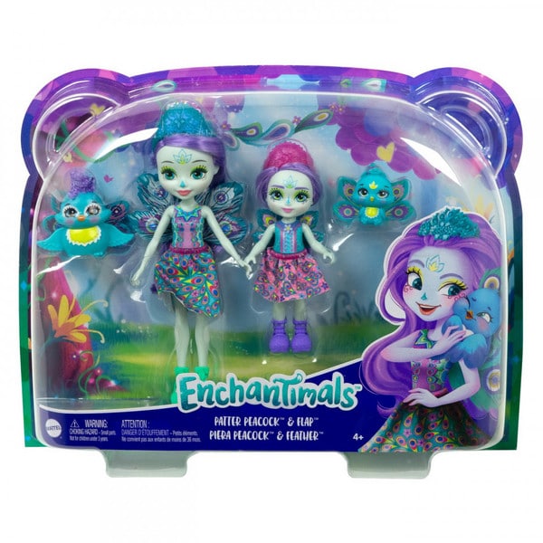 Enchantimals Set Papusi Surori si Animalutele Lor Peacock
