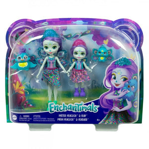 Enchantimals Set Papusi Surori si Animalutele Lor Peacock