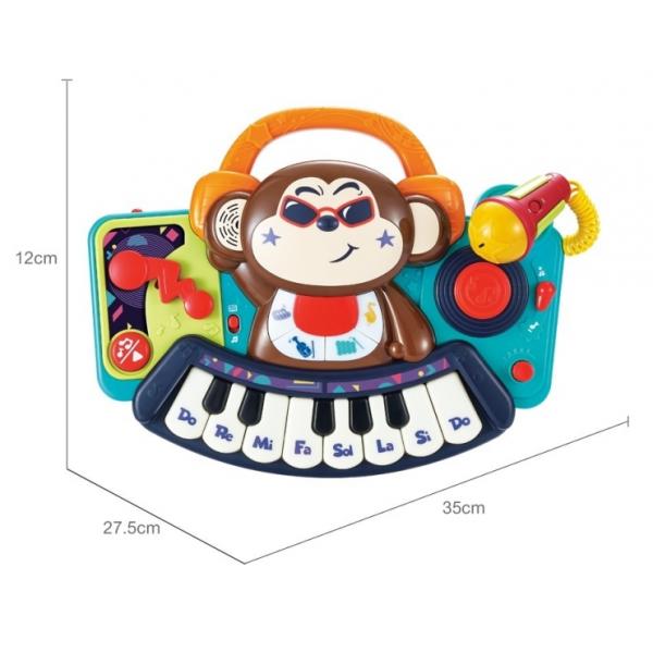 Hola Pianina Bebe Maimutica DJ cu Lumini Sunete si Microfon
