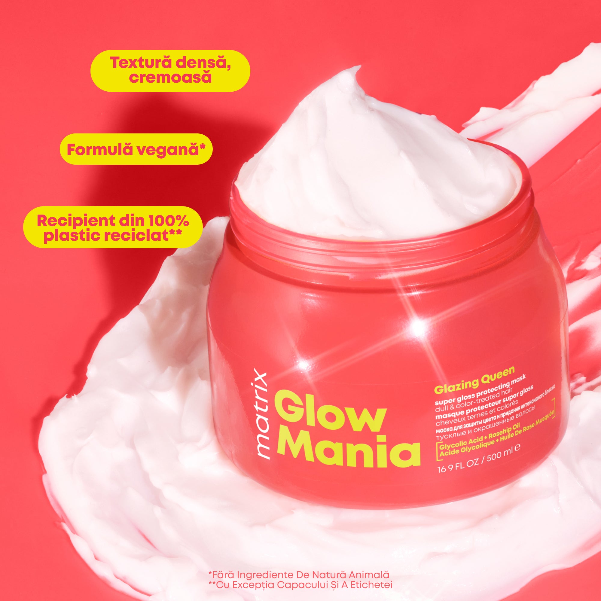 Matrix Glow Mania Mask 500ml - Masca Pentru Mentinerea Culorii si Stralucire