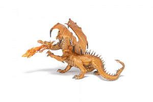 Papo Personaje Fantastice Figurina Dragon cu Doua Capete Auriu