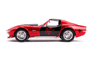 Jada Toys Masinuta din Metal Harley Quinn 1969 Chevy Corvette