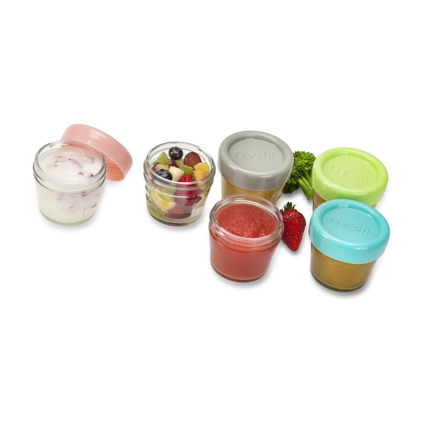 Melii Set 6 Recipiente Sticla Pentru Hrana Bebe 118ml
