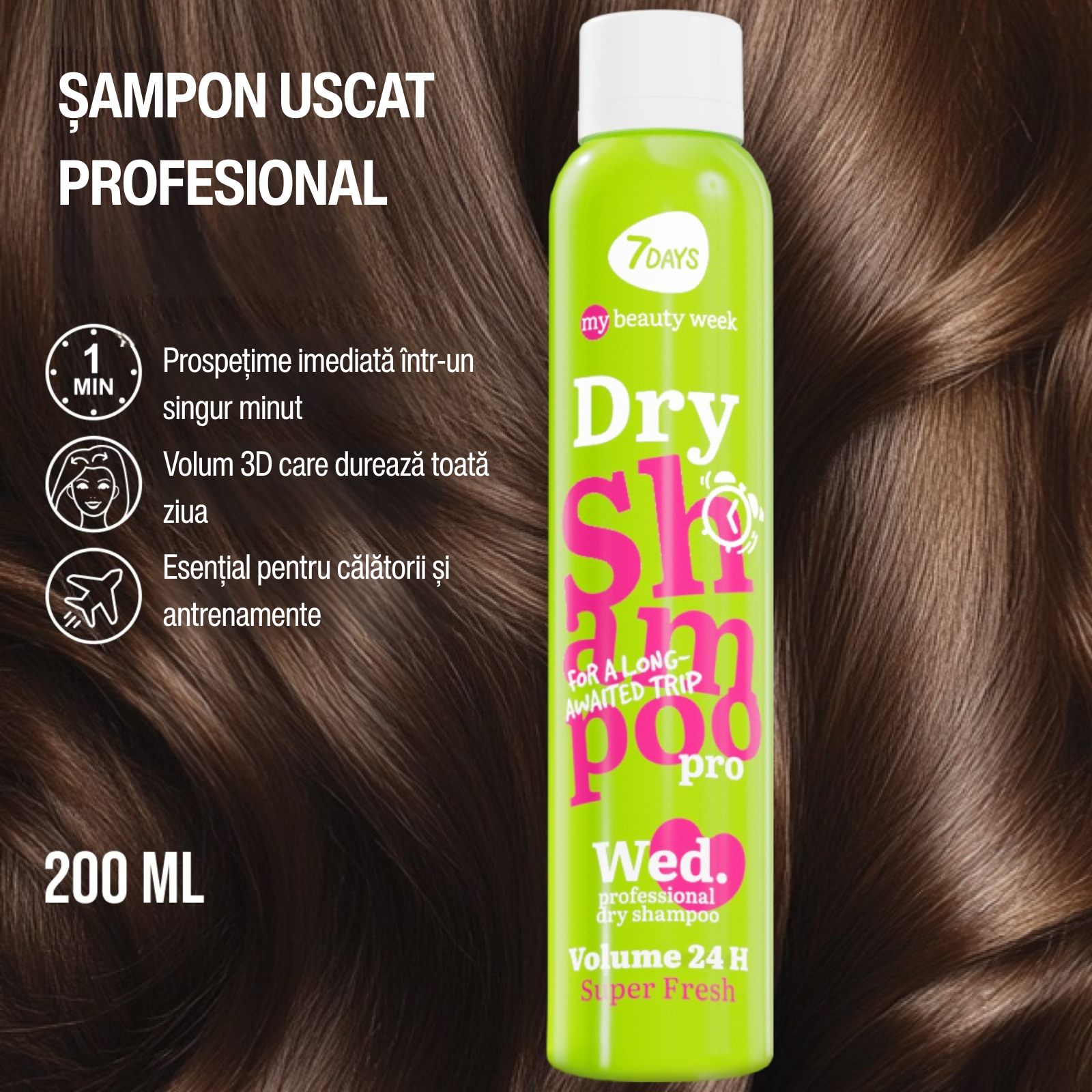 7DAYS Sampon Uscat My Beauty Week 24 Hour Volume Super Fresh 200ml