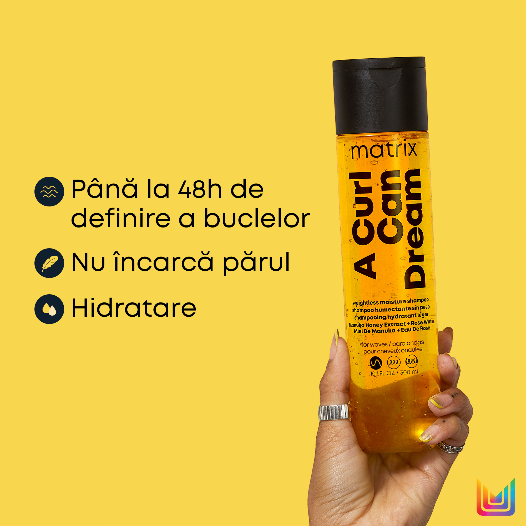 Matrix A Curl Can Dream Weightless Shampoo 300ml - Sampon Hidratant Pentru Par Ondulat