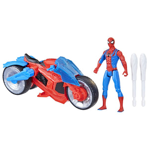 Spider-Man Set Figurina si Vehicul Web Blast Cycle