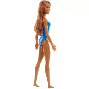 Barbie Papusa Satena cu Costum de Baie Albastru