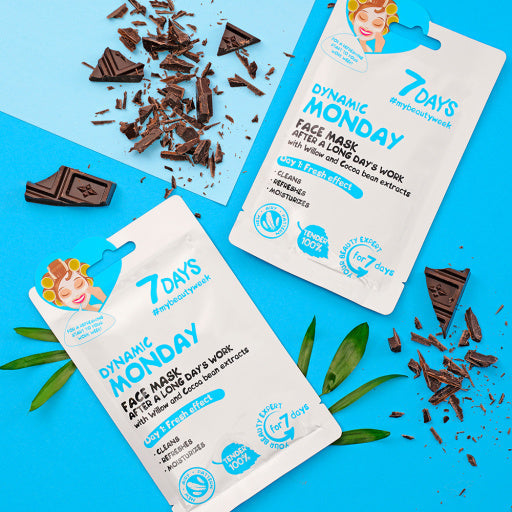 7DAYS Masca de Fata Dynamic Monday Salcie & Boabe de Cacao 28g - Masca Revitalizanta
