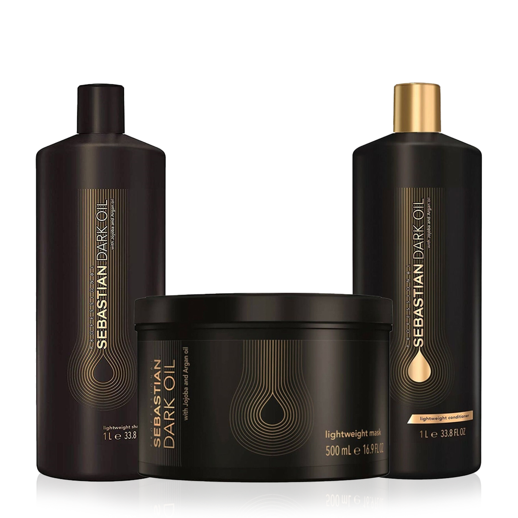 Set Sebastian Dark Oil Sampon 1000ml Balsam 1000ml si Masca 500ml