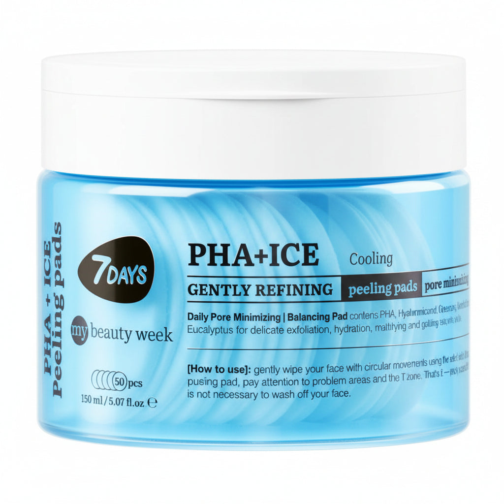 7DAYS Dischete Faciale Exfoliante MBW PHA+ICE Efect Racire 50buc