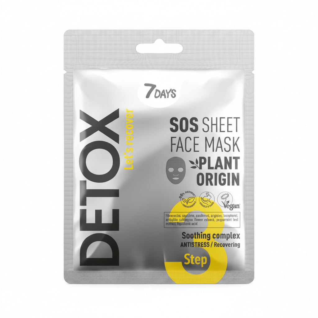 7DAYS Masca Tip Servetel Detox SOS Complex Calmant 25g - Masca Calmanta Ten Sensibil