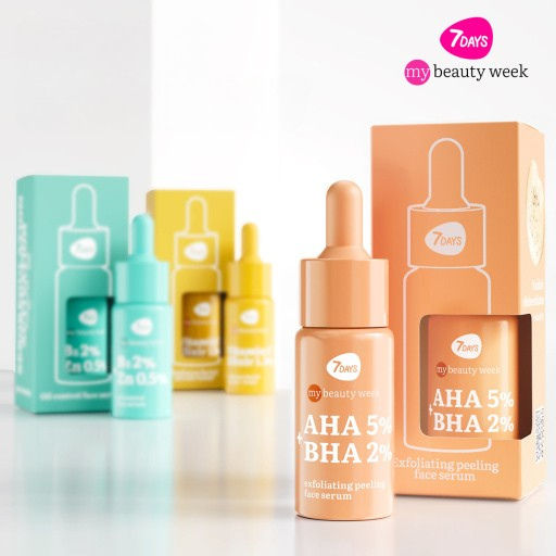 7Days AHA 5% + BHA 2% Facial Peeling Serum 20ml - Ser Exfoliant Pentru Fata