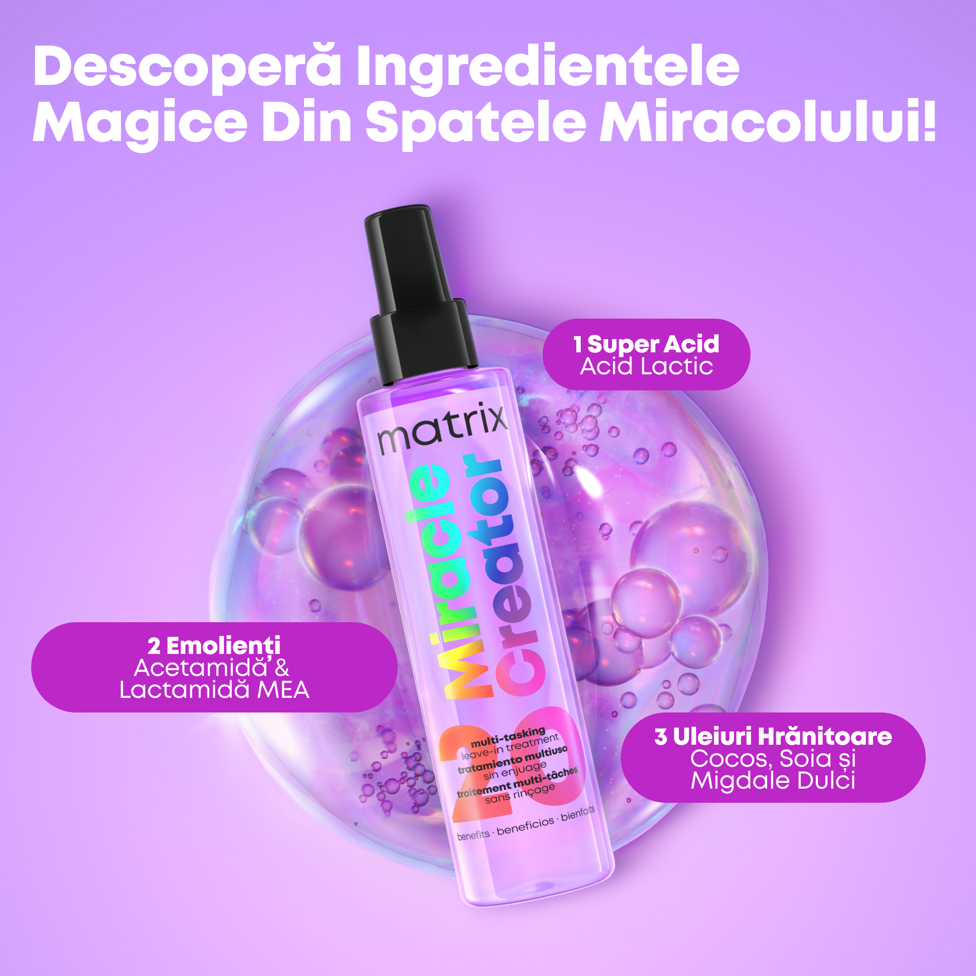 Matrix Total Results Miracle Creator - Spray de Par Fara Clatire cu 20 de Beneficii 190ml - Beauty Lounge