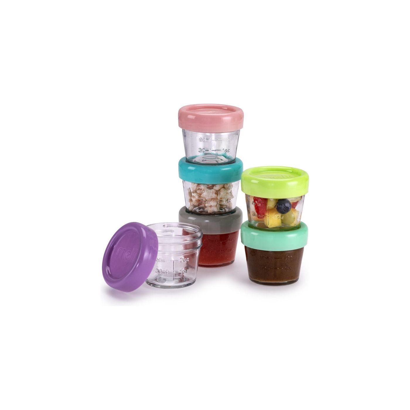 Melii Set 6 Recipiente Sticla Pentru Hrana Bebe 118ml