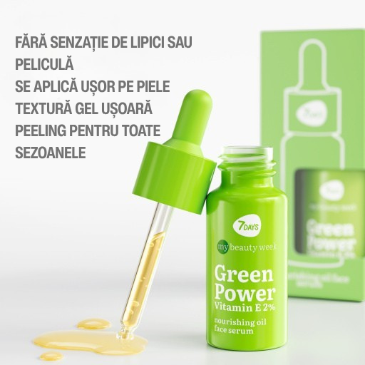 7DAYS Ser Facial My Beauty Week Green Power Vitamina E 2% Nutritiv 20ml
