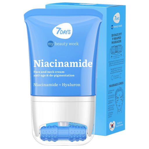 Cremă anti-age 7DAYS My Beauty Week cu niacinamidă, cu aplicator-masor roller, pentru față și gât, 80 ml