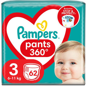 Pampers Pants Stop and Protect Nr 3 6-11kg - Scutece 62 buc