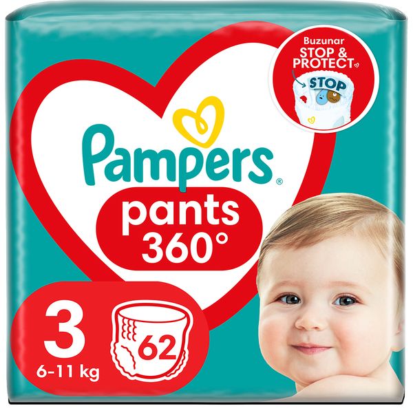 Pampers Pants Stop and Protect Nr 3 6-11kg - Scutece 62 buc