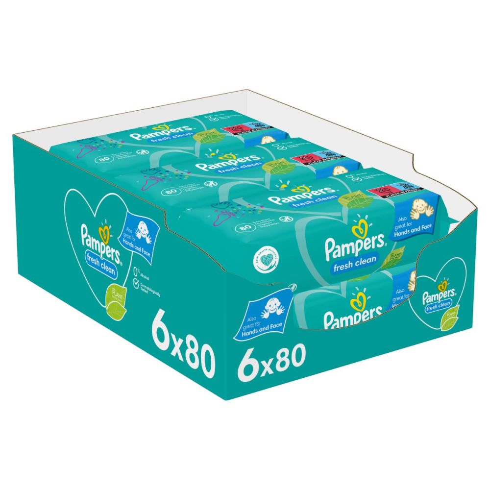 Pampers Fresh Clean 6x80buc - Servetele Umede 480buc