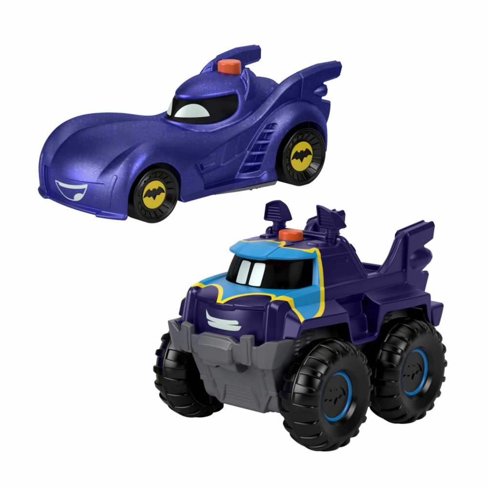 Fisher Price Batwheels Set 2 Masinute cu Lumini Redbird si Batwing Albastru
