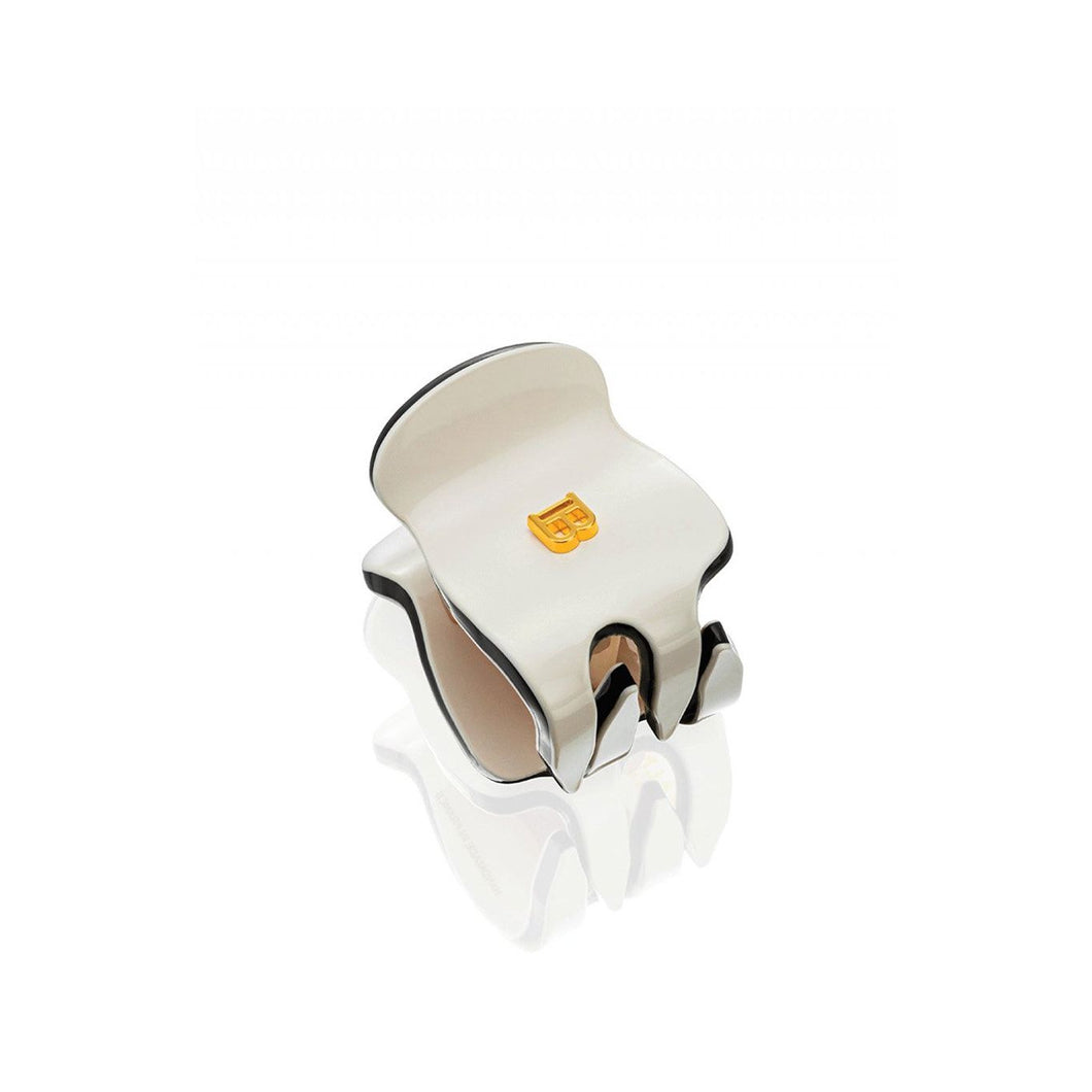 Balmain Cellulose Acetate Pince a Cheveux Extra Small White/Black - Agrafa