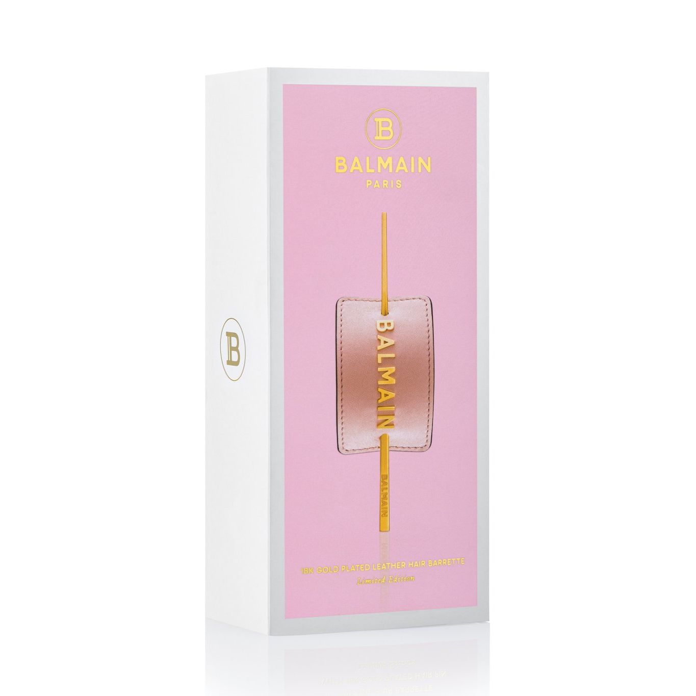 Balmain Le Pastel Pink Hair Barrette with Golden Logo SS20 - Agrafa - Beauty Lounge