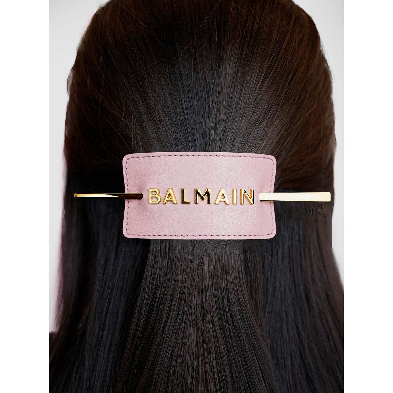 Balmain Le Pastel Pink Hair Barrette with Golden Logo SS20 - Agrafa - Beauty Lounge