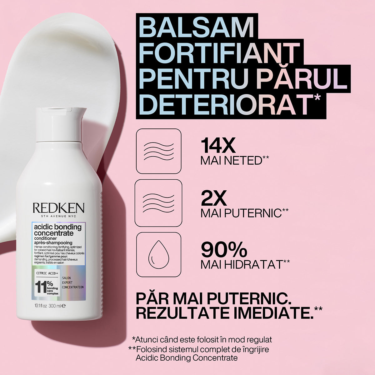 Set Redken Acidic Bonding - Sampon 300ml + Balsam 300ml + Lotiune 150ml - Beauty Lounge