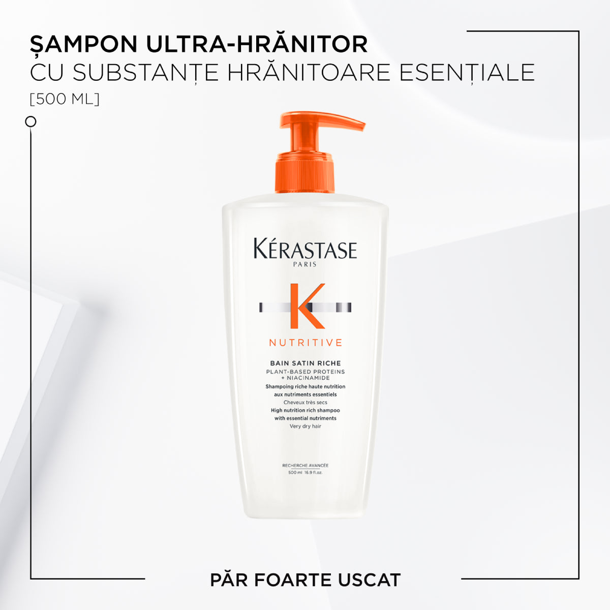 Kérastase Nutritive Bain Satin Riche Sampon Hranitor Par Foarte Uscat Reincarcabil 500ml - Beauty Lounge