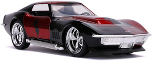 Jada Toys Masina Metalica Harley Quinn 1969 Corvette Stingray