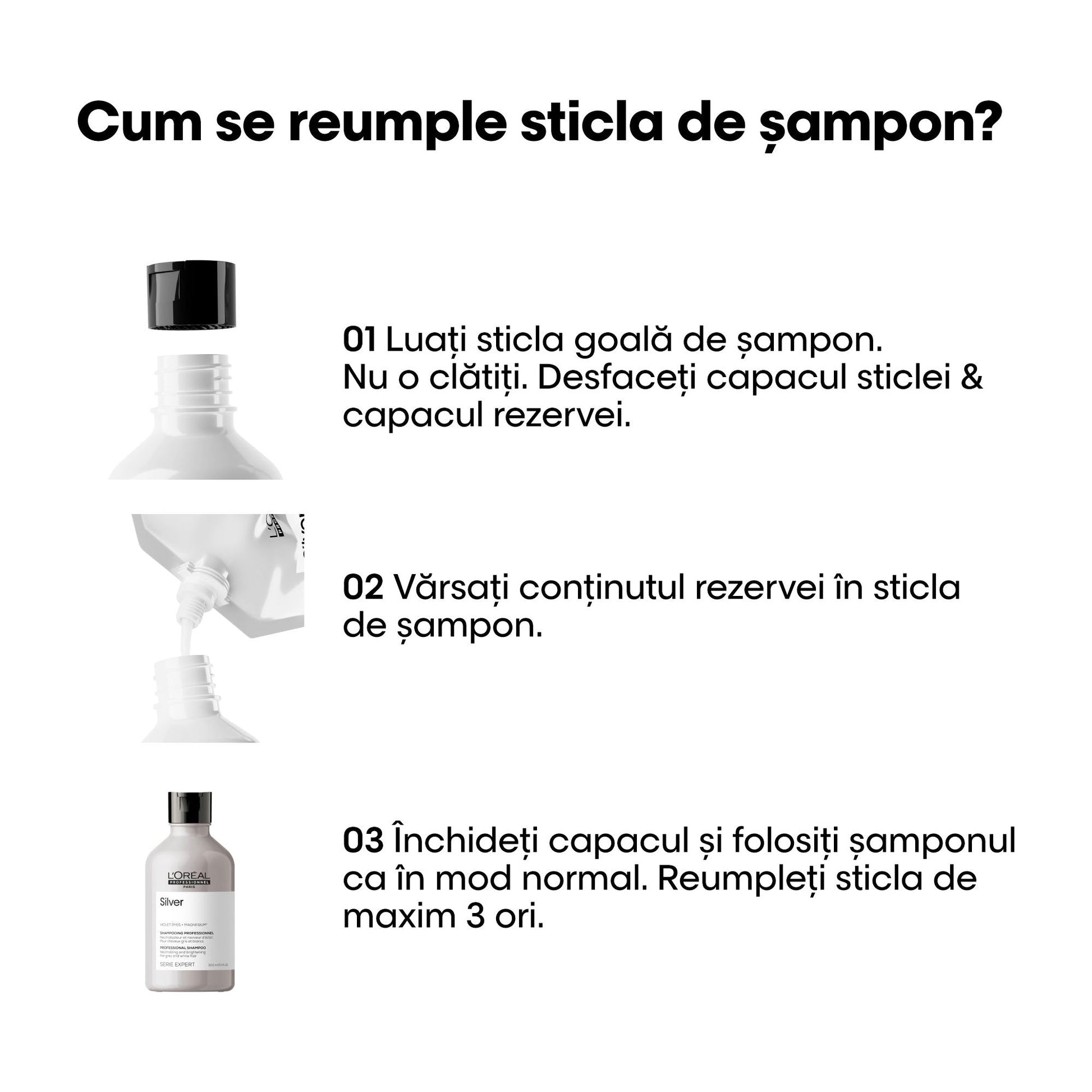 L'Oreal Professionnel SE Silver - Rezerva Sampon Pentru Par Carunt sau Alb 500ml - Beauty Lounge