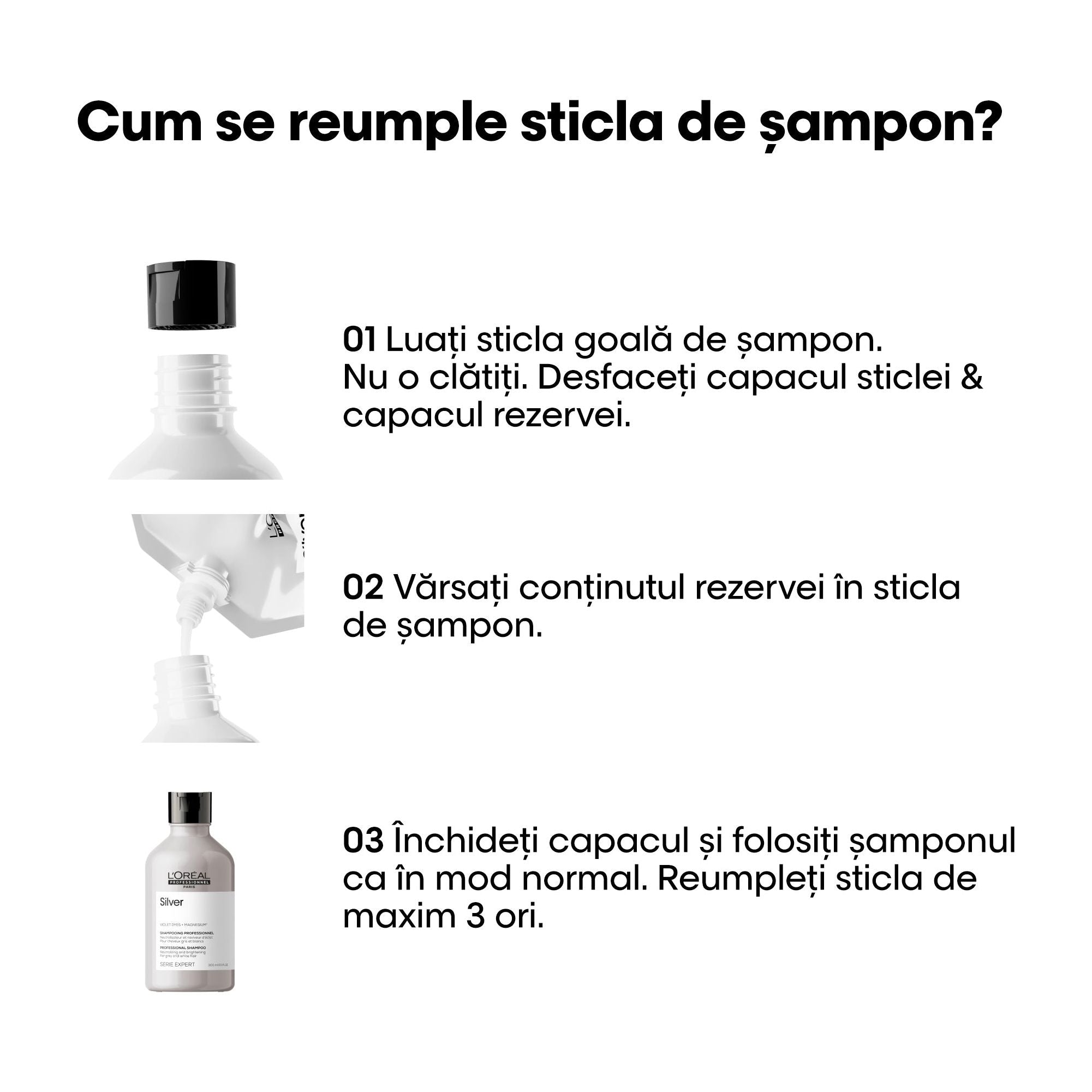 L'Oreal Professionnel SE Silver - Rezerva Sampon Pentru Par Carunt sau Alb 500ml - Beauty Lounge