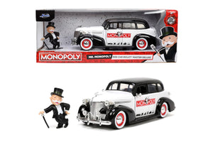 Jada Toys Set Masinuta Metalica Chevrolet Master Deluxe 1939 si Figurina Mr Monopoly