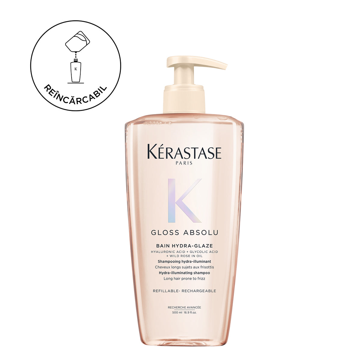 Kerastase Gloss Absolu Bain Hydra-Glaze - Sampon Hidratant Reincarcabil 500ml - Beauty Lounge