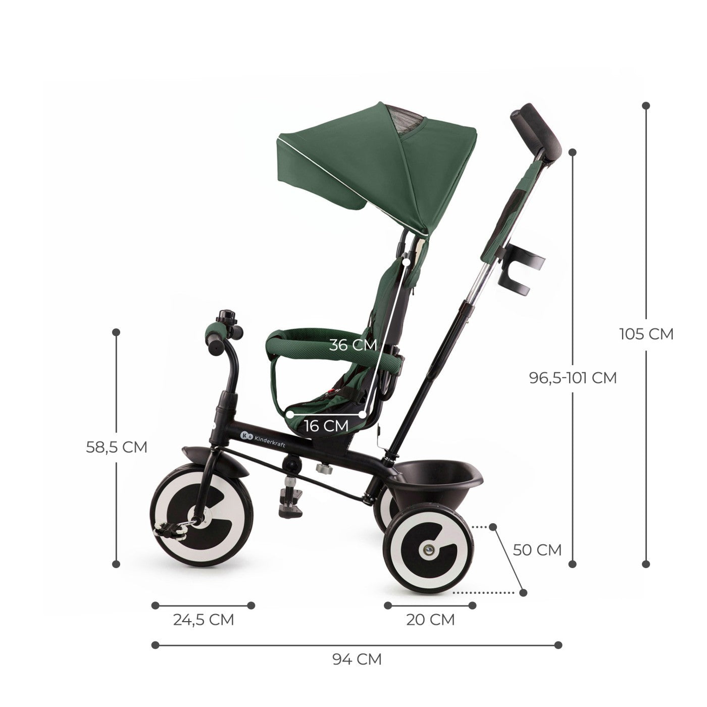 Kinderkraft Tricicleta Copii Kinderkraft Aston Mystic Green