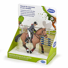 Încarcă imaginea în Galerie, Papo Rase de Cai si Ponei Figurina Cal Competitie cu Jocheu
