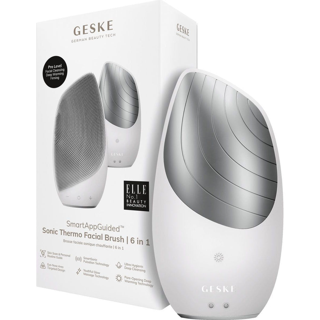 Geske Sonic Thermo Facial Brush 6 in 1 - Perie Faciala Termica White