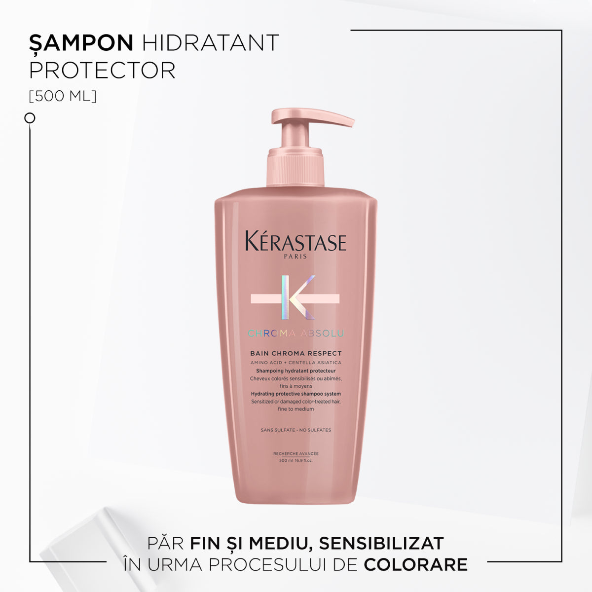 Kerastase Chroma Absolu Bain - Sampon Hidratant pentru Par Vopsit Fin si Mediu Reincarcabil 500ml - Beauty Lounge