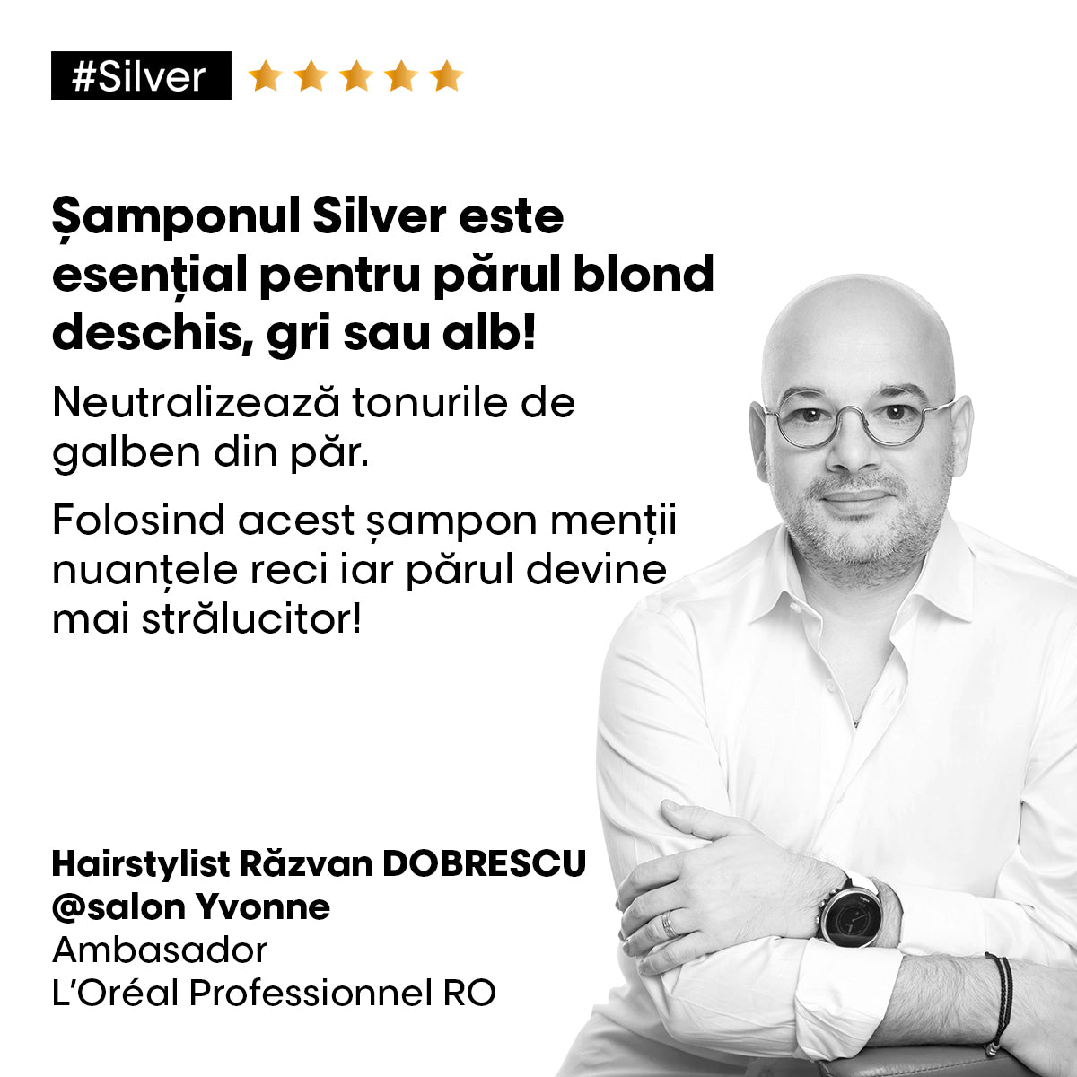 L'Oreal Professionnel SE Silver - Rezerva Sampon Pentru Par Carunt sau Alb 500ml - Beauty Lounge