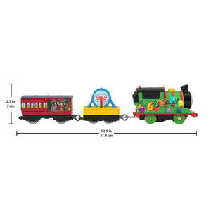 Fisher Price Thomas Locomotiva Motorizata Percy cu 2 Vagoane