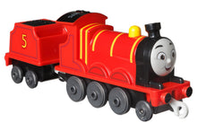 Încarcă imaginea în Galerie, Fisher Price Thomas Locomotiva cu Vagon Push Along James
